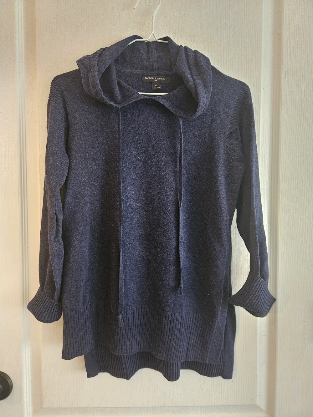 Banana Republic Navy Hooded Knit Sweater